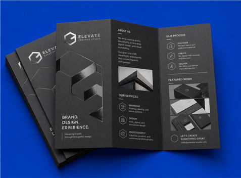 Brochures 23 - bdprint.com brochure spot raised UV finish - printer in Canada