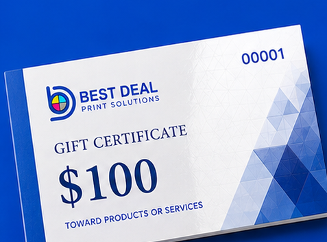 gift certificate lamination